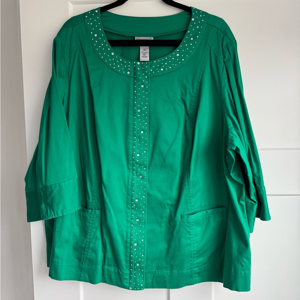 Green Embellished Women's Blazer